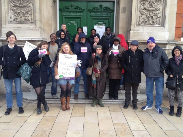 lambeth-library-picket-strike 08 february 2016